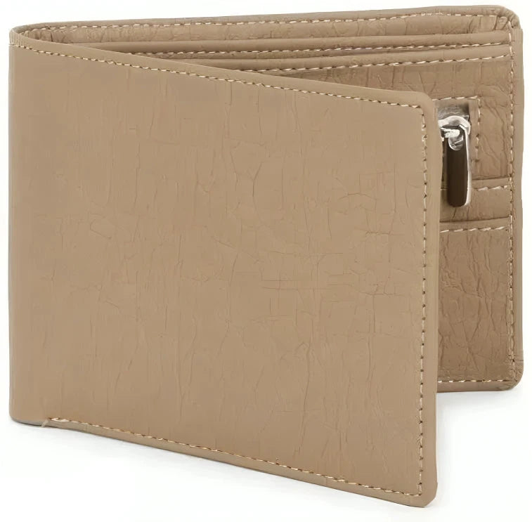 Men Casual, Travel, Formal Beige Artificial Leather Wallet - Regular Size (10 Card Slots)