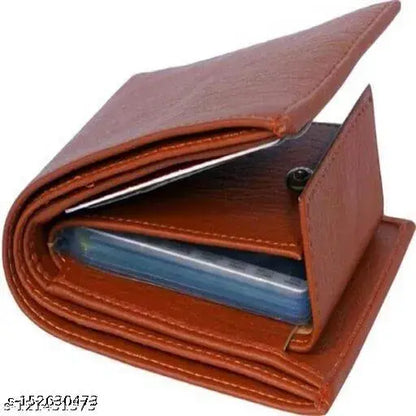 Men Casual, Travel, Formal Tan Artificial Leather Wallet - Regular Size (10 Card Slots)