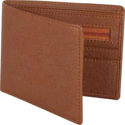 Men Casual, Travel, Formal Tan Artificial Leather Wallet - Regular Size (10 Card Slots)